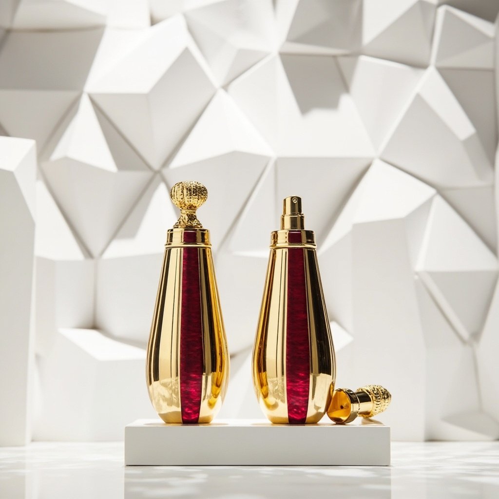 Luxury Gold Faceted Perfume Bottle Wholesale Custom Glass Flacon