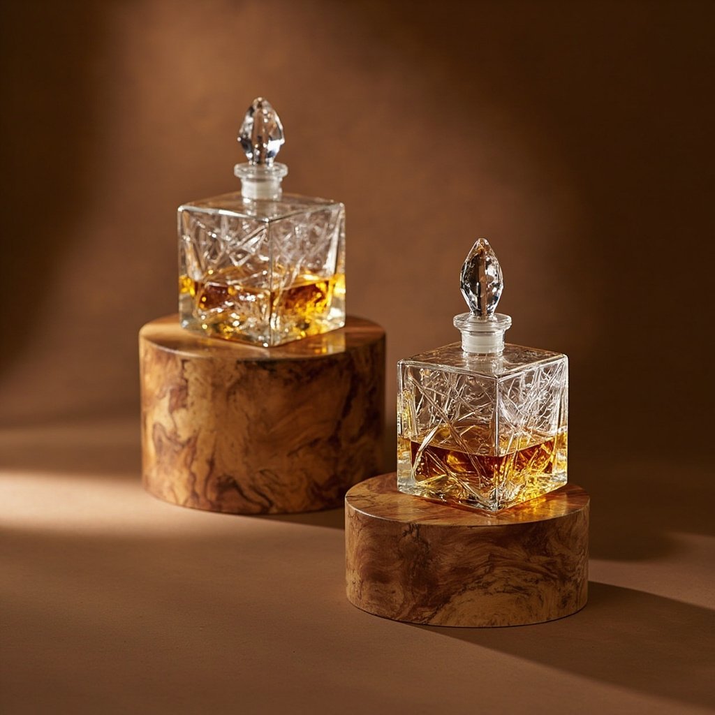 Shattered Ice Perfume Bottle Wholesale Burlwood Frame Flacon