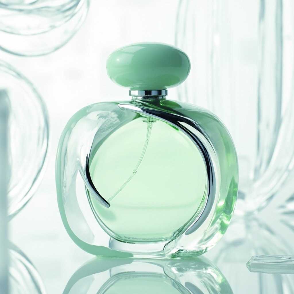 Organic Chrome Frame Perfume Bottle Wholesale Sage Green