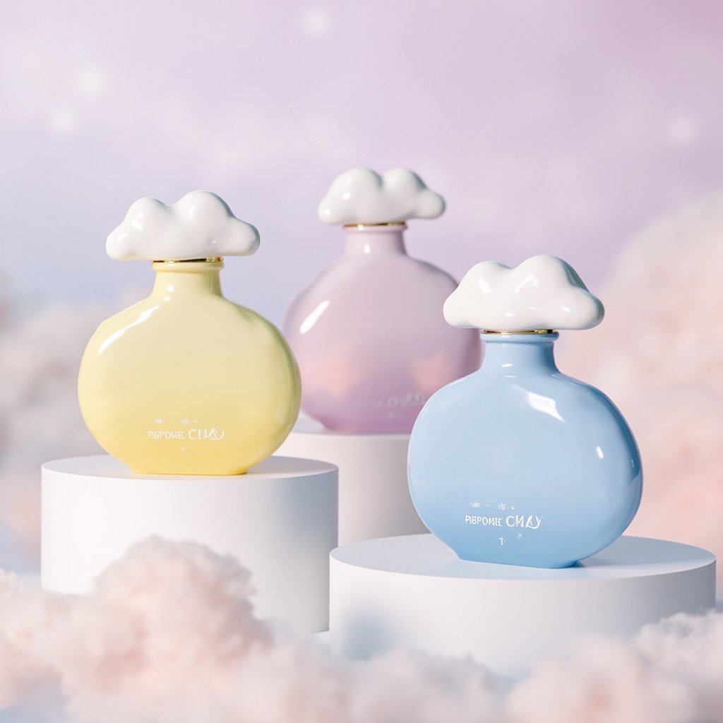 Cloud-Shaped Perfume Bottle Wholesale Pastel Gradient Novelty