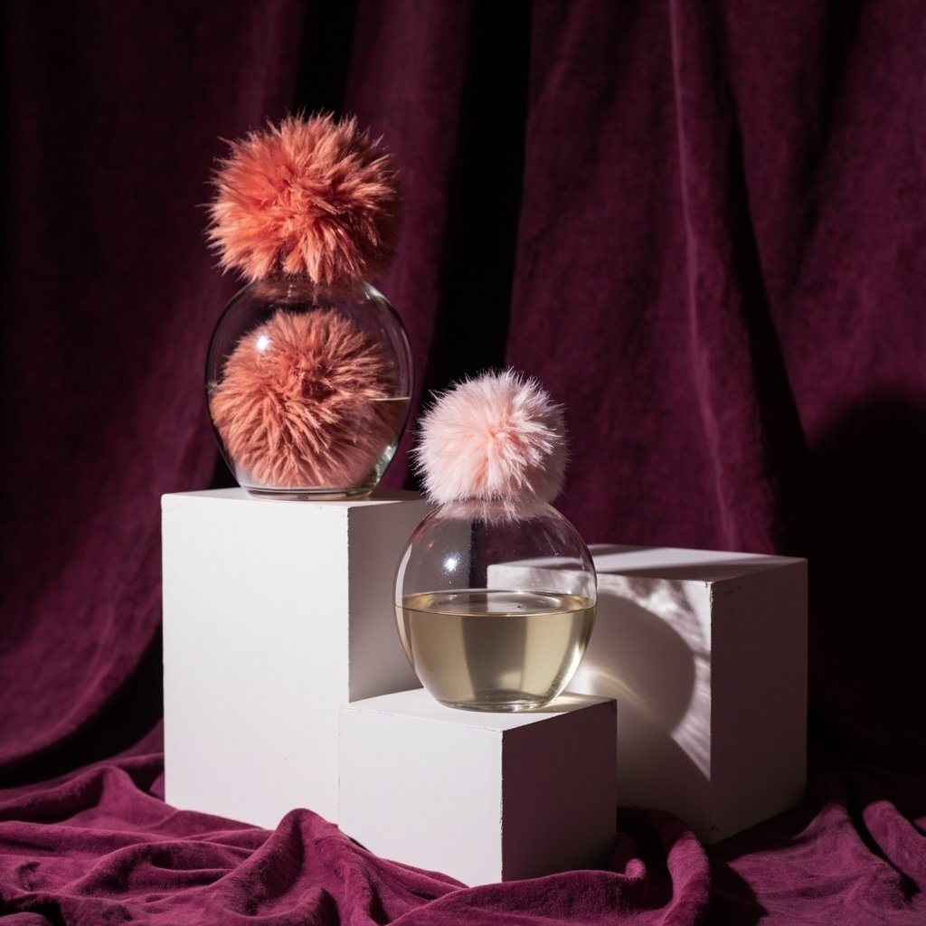 Pom-Pom Top Perfume Bottle Wholesale Domed Novelty Design
