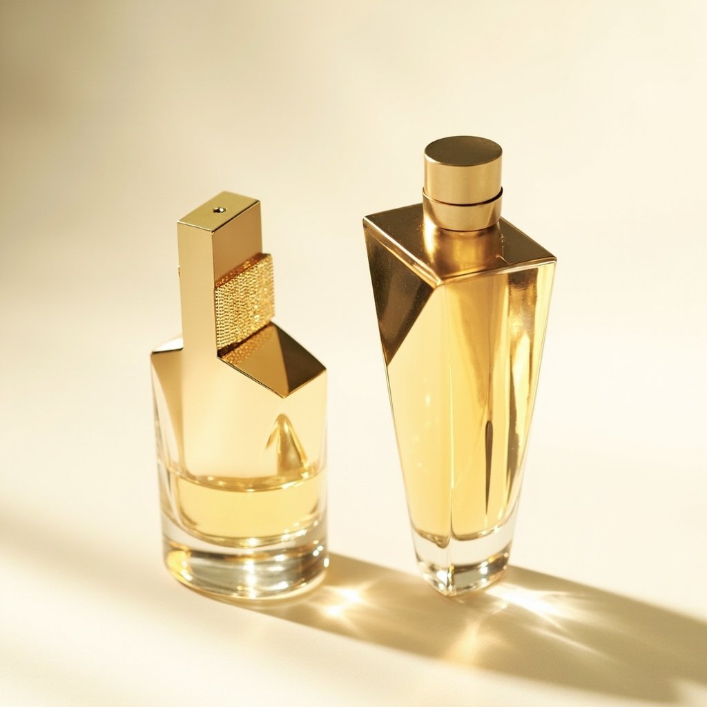 Angular Gold Perfume Bottle Wholesale Faceted Triangular