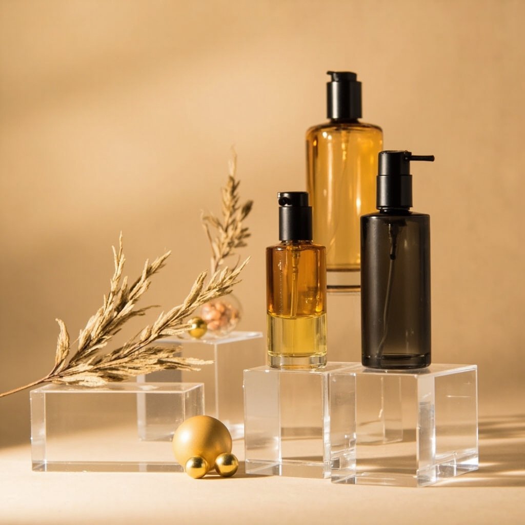 Gradient Amber Perfume Bottle Wholesale Black Cap Set