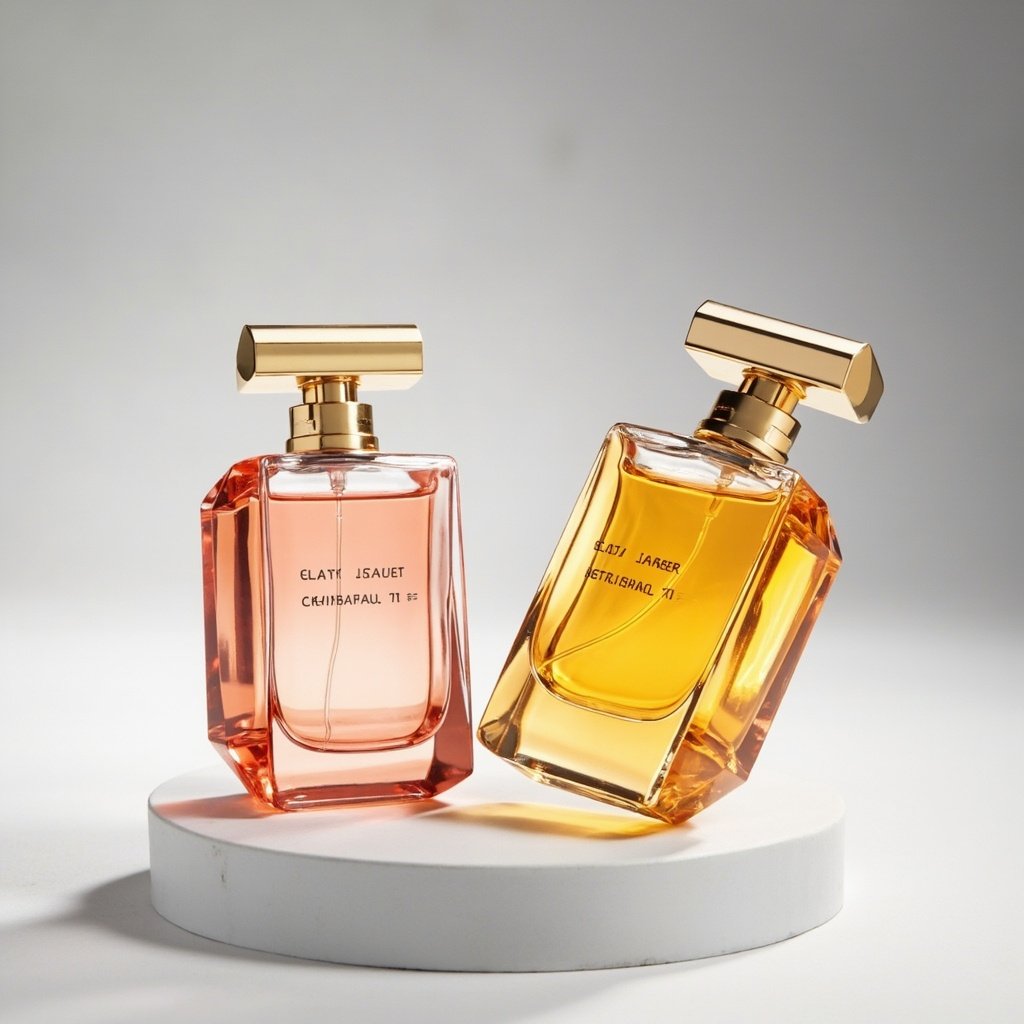 Beveled Facet Perfume Bottle Wholesale Oversized Gold Cap