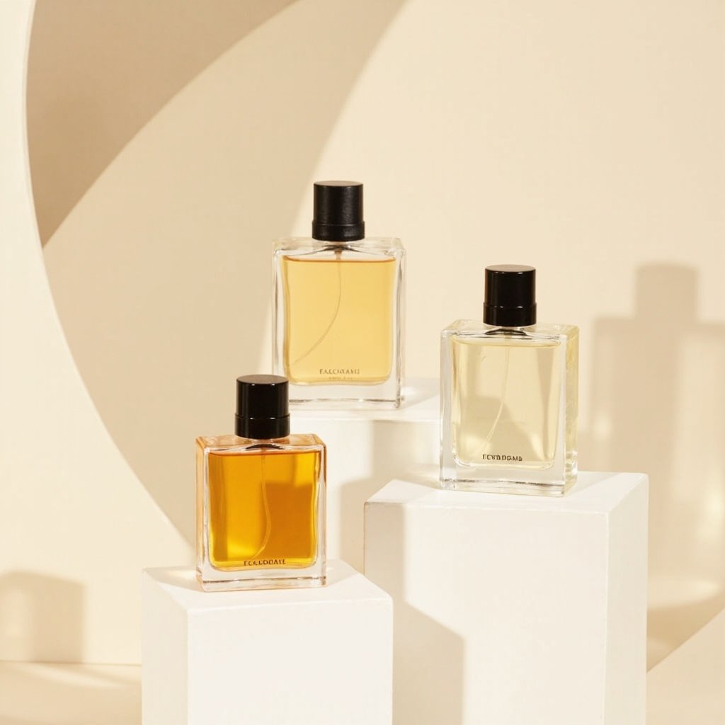 Square Beveled Perfume Bottle Wholesale Black Cap Trio