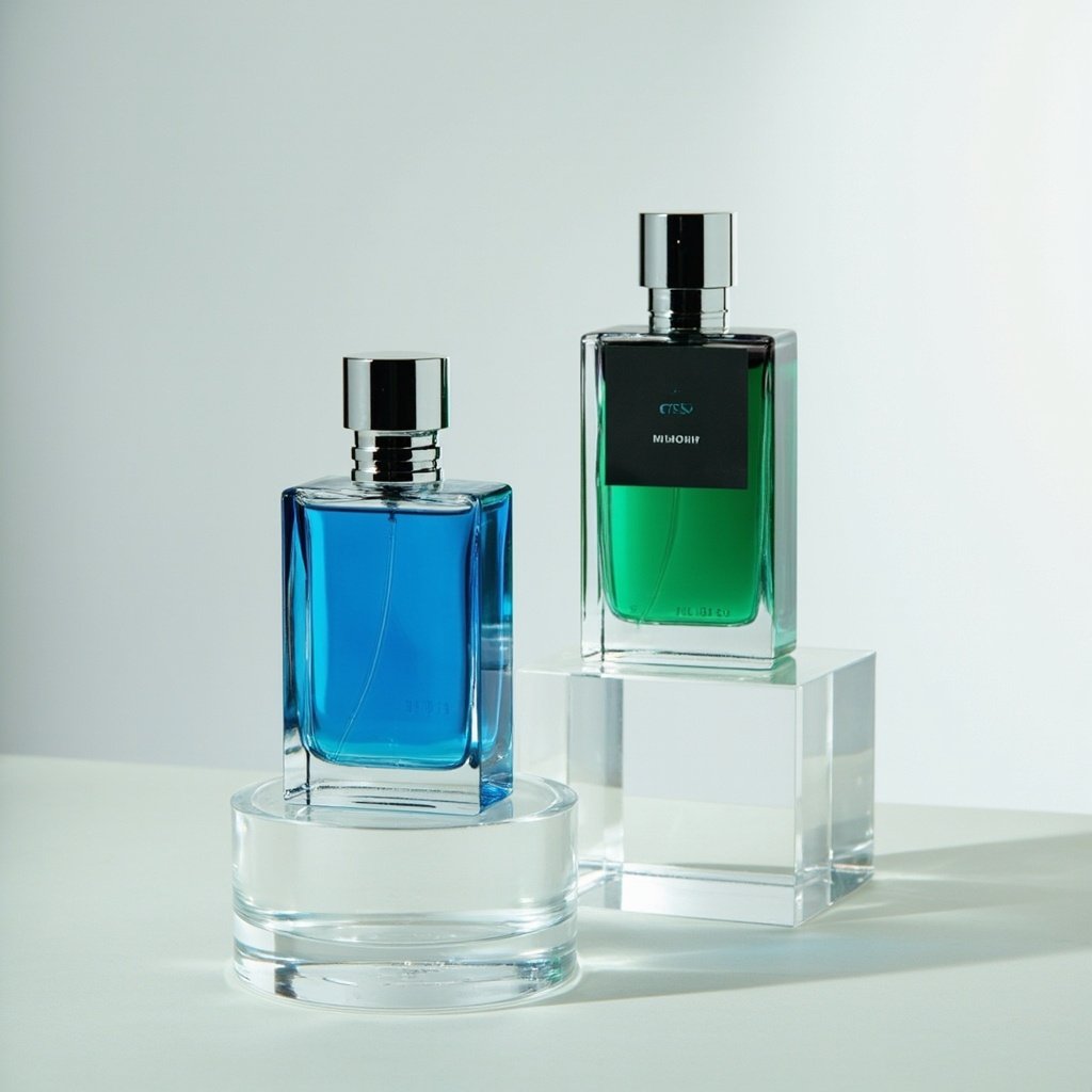 Cobalt & Emerald Perfume Bottle Wholesale Chrome Cap Duo