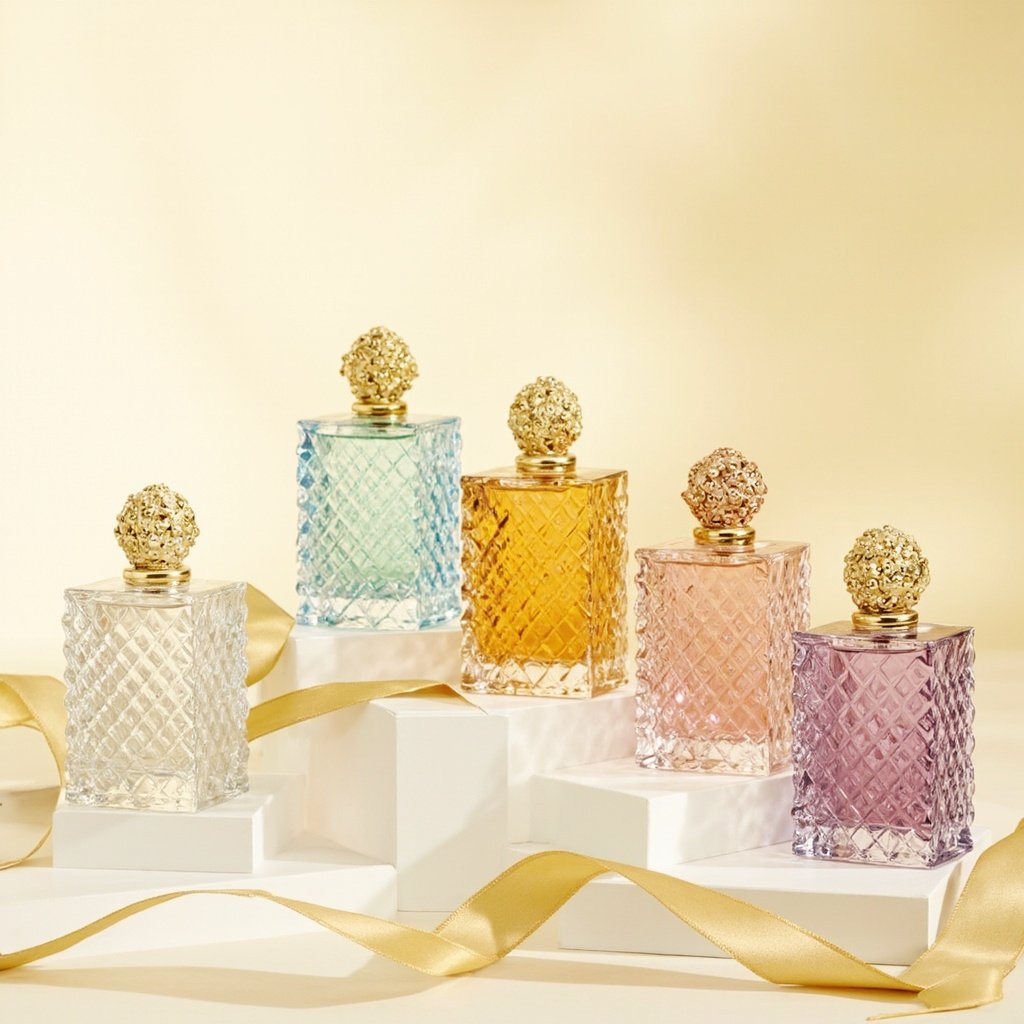 Honeycomb Faceted Perfume Bottle Wholesale Five-Tone Set