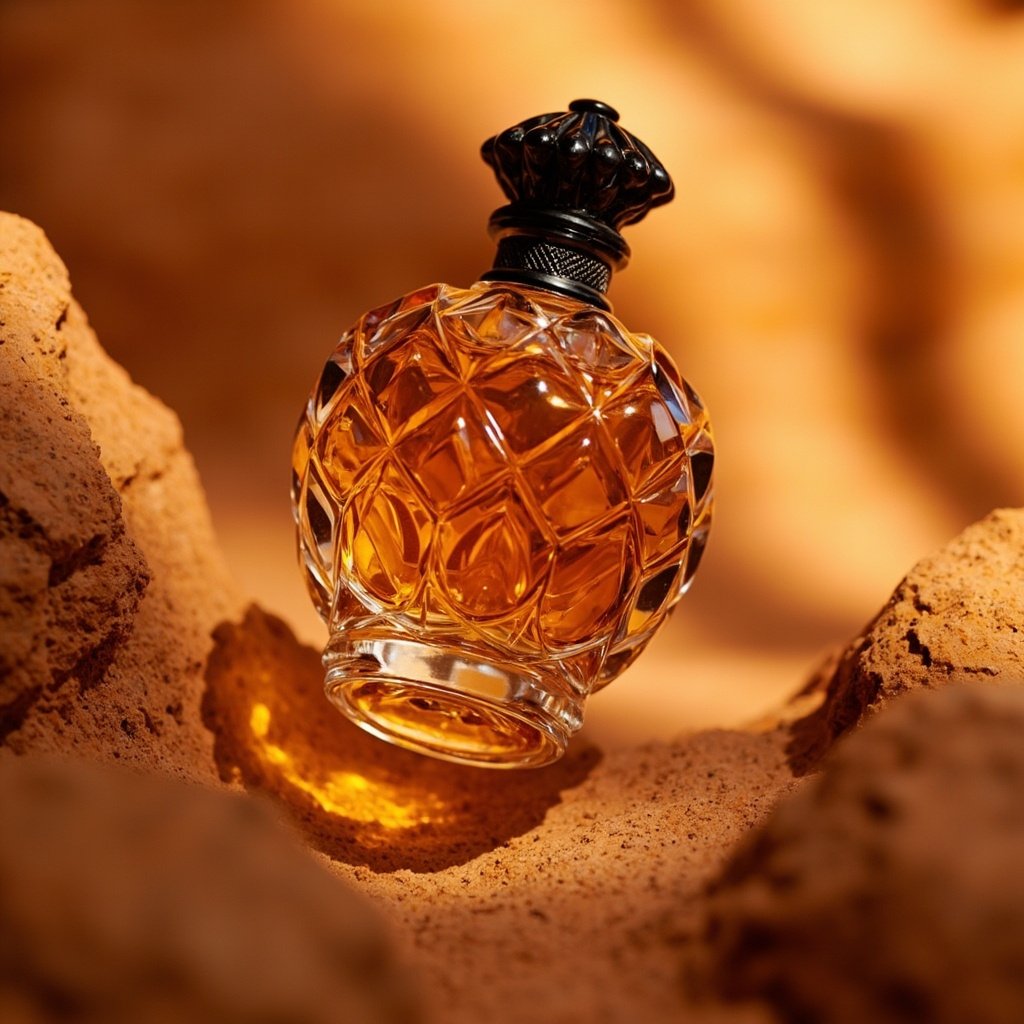 Diamond-Cut Amber Perfume Bottle Wholesale Crown Stopper