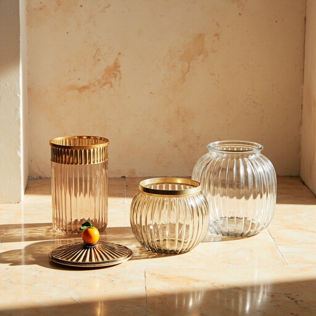 Ribbed Mediterranean Jar Wholesale Champagne Gold & Silver