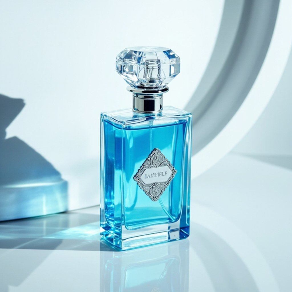 Azure Crystal Stopper Perfume Bottle Wholesale Silver Collar
