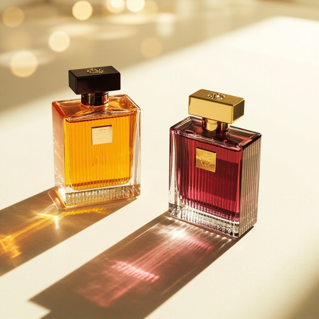 Amber Burgundy Prism Perfume Bottle Wholesale Gold Plaque