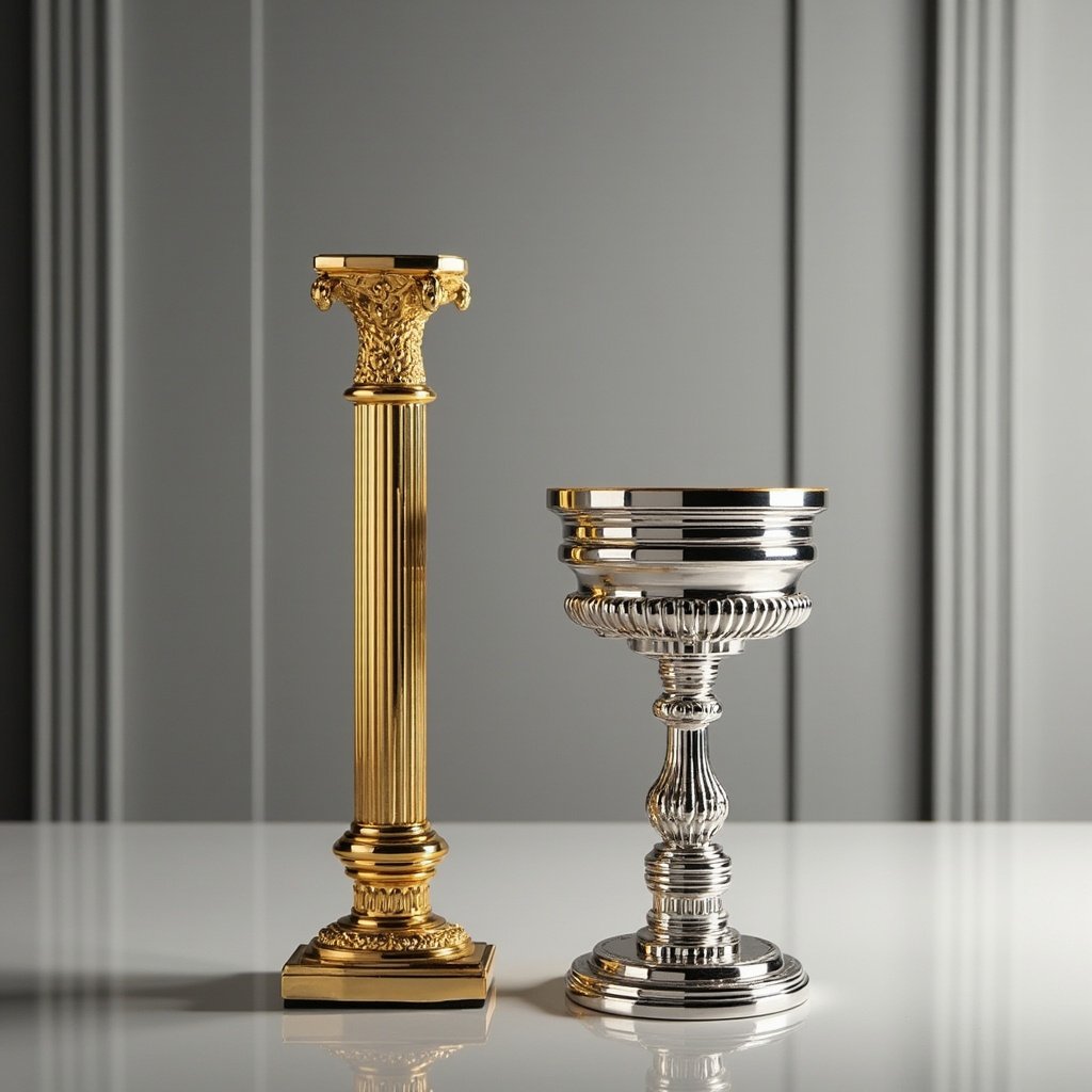Column Architectural Perfume Bottle Wholesale Gold & Silver
