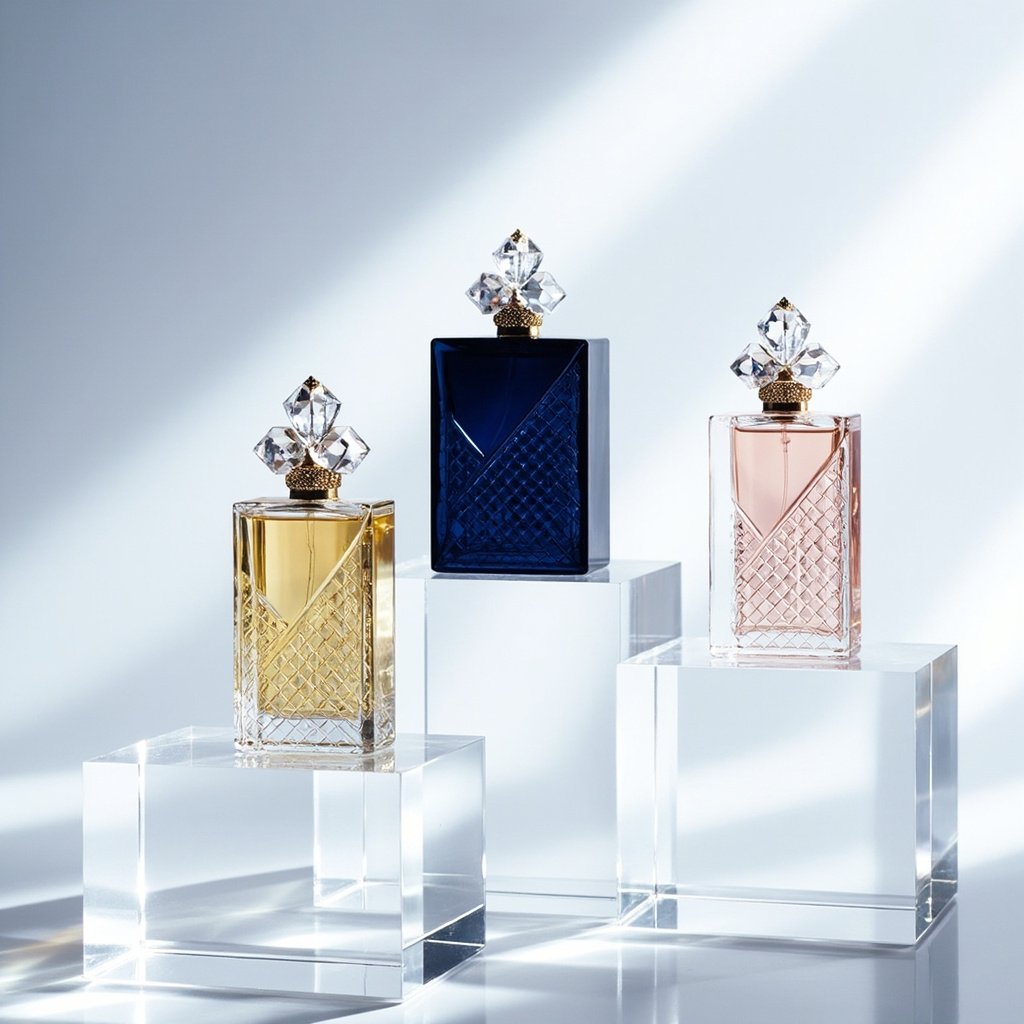 Lattice Panel Perfume Bottle Wholesale Gold Navy Rose Set
